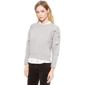 Rebecca Taylor Floral Cutout Sweatshirt